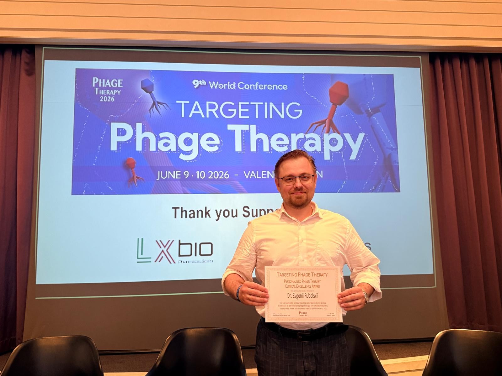 Dr. Evgenii Rubalskii – Personalized Phage Therapy Clinical Excellence Award, Valencia
